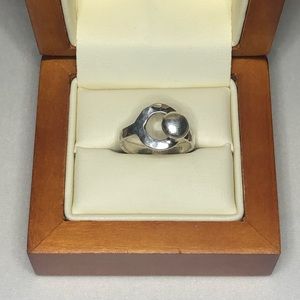 Sterling Silver Button Style Ring with “Parker” stamp
